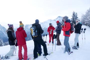 Raquettes à neige avec l'ESF- Coucher de Soleil à Pré Reynaud