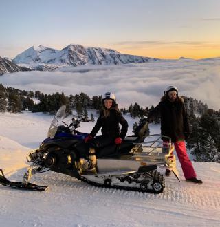 Motoneige randonnée échappée pistes