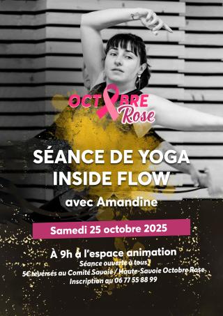 Séance de yoga Inside Flow dans le cadre d'Octobre Rose