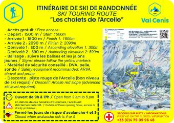 Itinéraire de ski de randonnée - Les Chalets de l'Arcelle - Val Cenis Lanslevillard