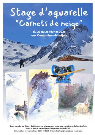 Carnets de neige : stage d'aquarelle dans les montagnes des Contamines-Montjoie