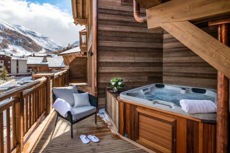 Holiday in mountain resort 4 room duplex apartment cabin 6-8 people (05) - Alaska Lodge - Val d'Isère - Terrace