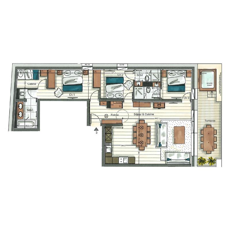 Vacanze in montagna Appartamento 4 stanze con cabina per 6-8 persone (03) - Alaska Lodge - Val d'Isère - Mappa