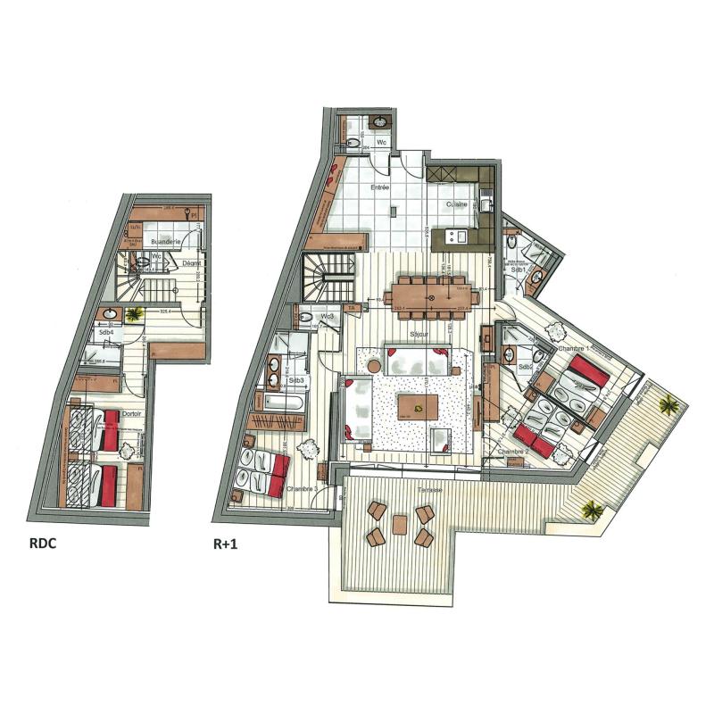 Vacances en montagne Appartement duplex 5 pièces 10-12 personnes (04) - Alaska Lodge - Val d'Isère - Plan