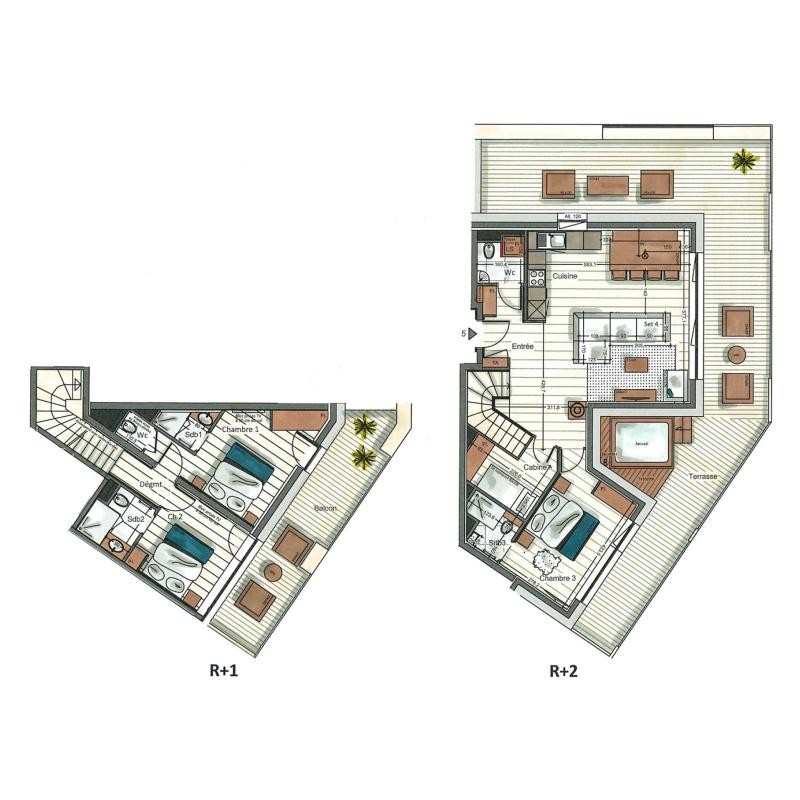 Urlaub in den Bergen 4-Zimmer-Maisonette-Wohnung für 6-8 Personen (05) - Alaska Lodge - Val d'Isère - Plan