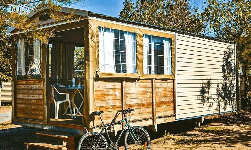 Urlaub in den Bergen 3-Zimmer-Mobilheim für 5 Personen (20m²) - Alpha Camping Holding - Camping les Prés du Verdon  - Quinson - Draußen im Sommer