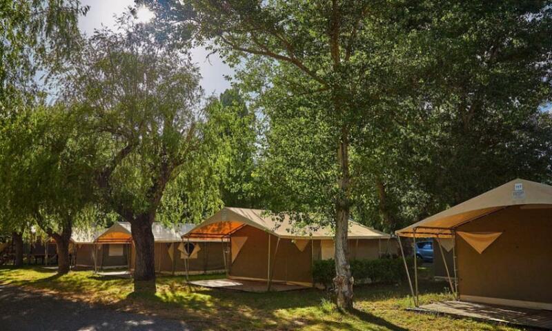 Urlaub in den Bergen 3-Zimmer-Mobilheim für 5 Personen (20m²) - Alpha Camping Holding - Camping les Prés du Verdon  - Quinson - Draußen im Sommer