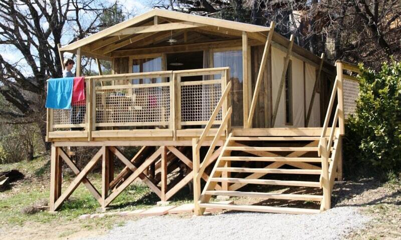 Holiday in mountain resort 3 room chalet 5 people (32m²) - Camping Flower la Beaume - Esparron-de-Verdon - Summer outside