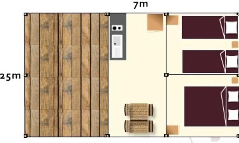 Wakacje w górach Mobil-home 3 pokojowy dla 5 osób (29m²) - Camping Le Champ Long - La Salle-en-Beaumont - Na zewnątrz latem