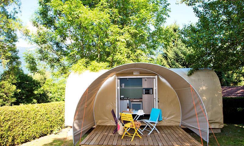 Wakacje w górach Mobil-home 3 pokojowy dla 4 osób (16m²) - Camping Les Fontaines - Lathuile - Na zewnątrz latem