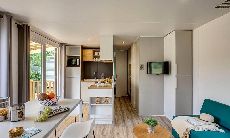 Wakacje w górach Mobil-home 4 pokojowy dla 6 osób (38m²) - Camping Sandaya le Domaine du Verdon - Castellane - Na zewnątrz latem