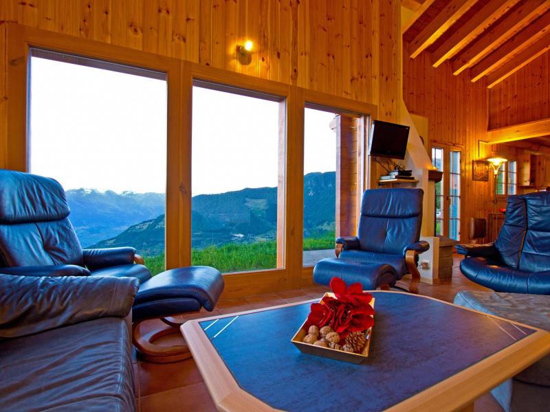 Urlaub in den Bergen Chalet Alpina P12 - La Tzoumaz - Kleines Wohnzimmer