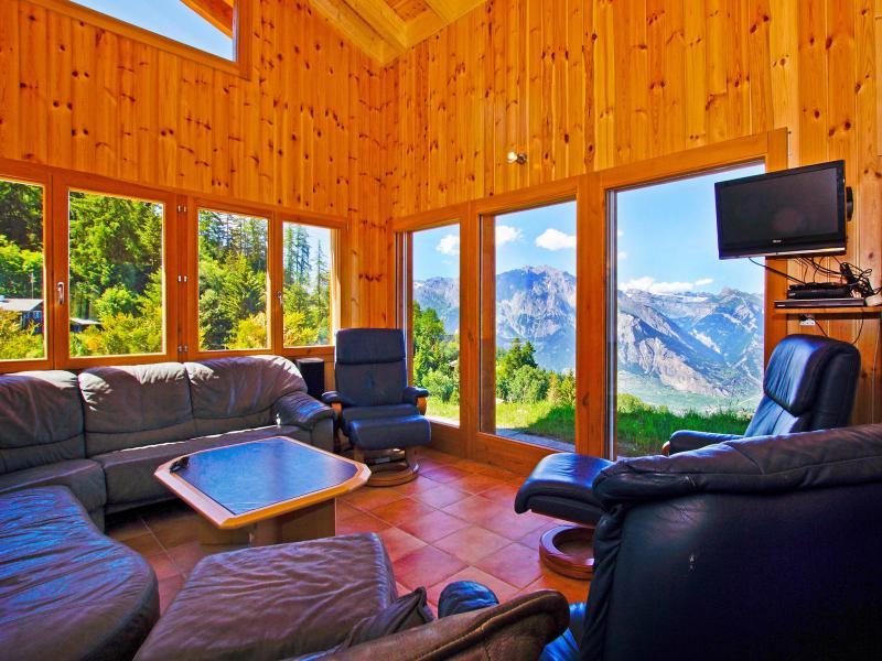 Urlaub in den Bergen Chalet Alpina P12 - La Tzoumaz - Wohnzimmer