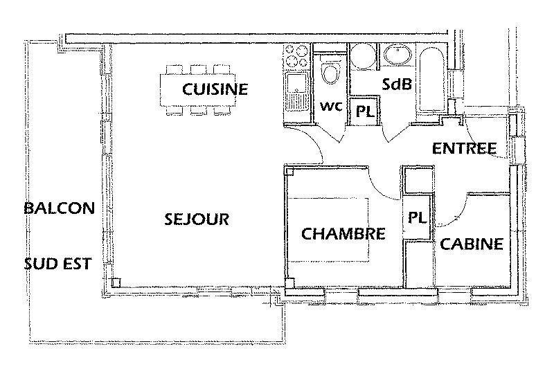 Каникулы в горах Апартаменты 3 комнат кабин 7 чел. (4) - Chalet Amelie - Les Saisies - план