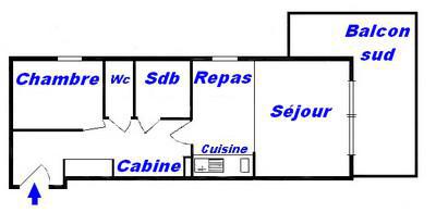 Каникулы в горах Апартаменты 2 комнат 6 чел. (CRI110) - Chalet Cristal 1 - Les Saisies - план