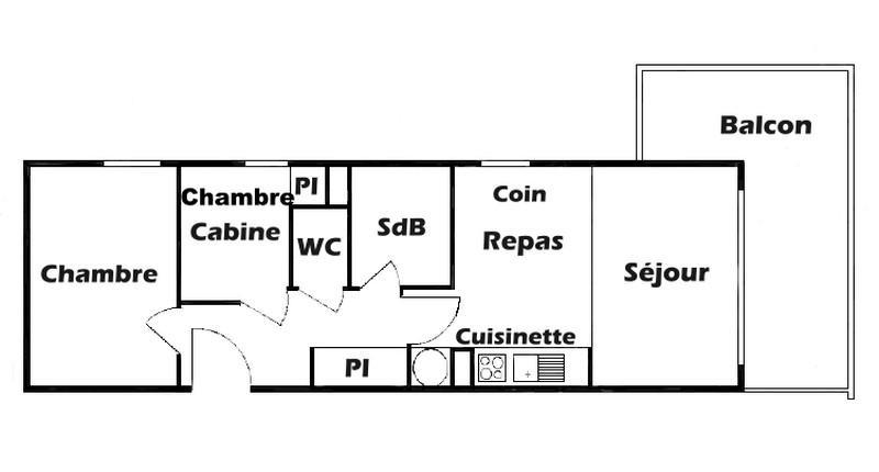 Vacaciones en montaña Apartamento 2 piezas cabina para 6 personas (609) - Chalet Cristal 6 - Les Saisies - Alojamiento