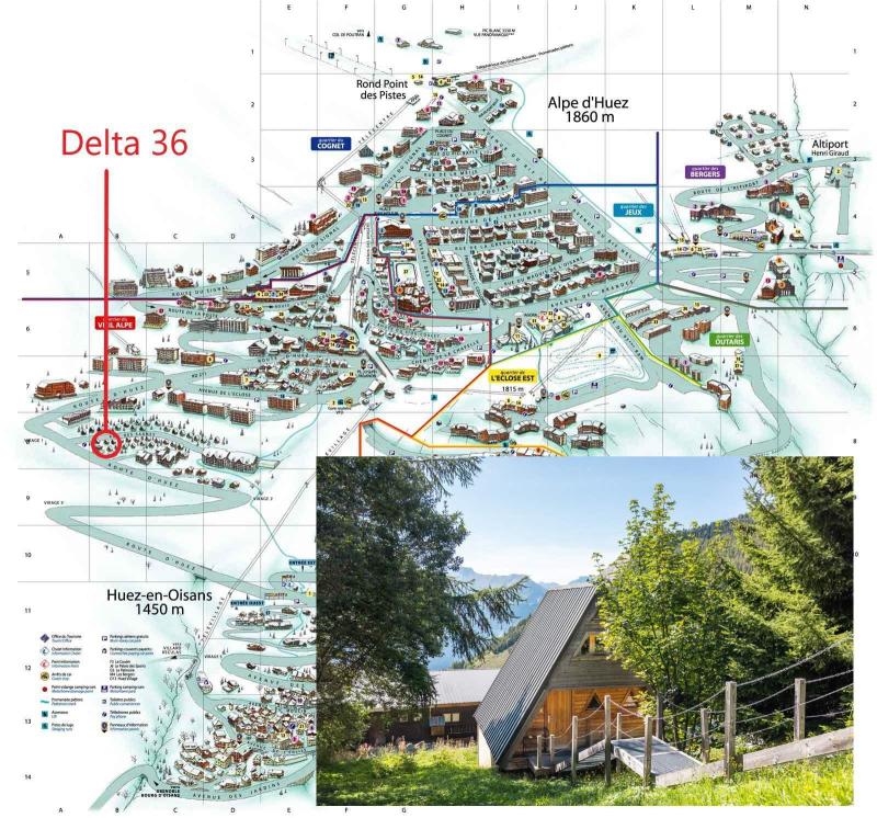 Vakantie in de bergen Chalet Delta 36 - Alpe d'Huez - Kaart