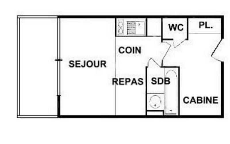 Urlaub in den Bergen Studio für 4 Personen (308) - Chalet du Lac 3 - Les Saisies - Plan