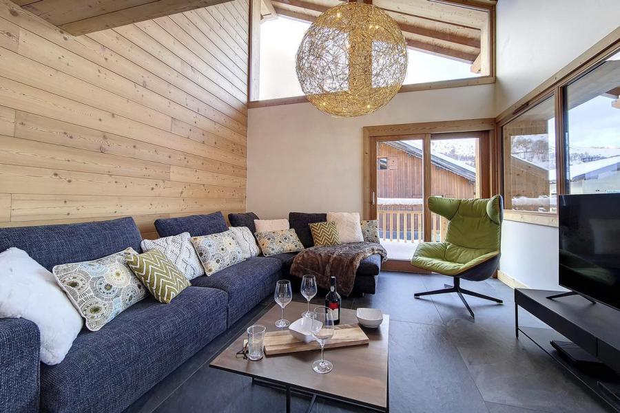 Holiday in mountain resort 6 room triplex chalet 12 people (ROCHER) - Chalet Eterlou - Les Menuires - Living room