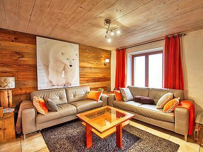 Holiday in mountain resort Chalet Grand Massif - Morillon - Living room