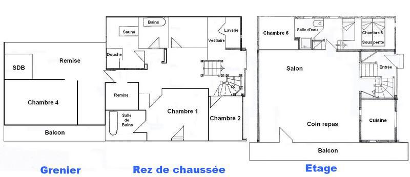 Vacances en montagne Chalet 7 pièces 11 personnes - Chalet Jubier - Les Saisies - Plan