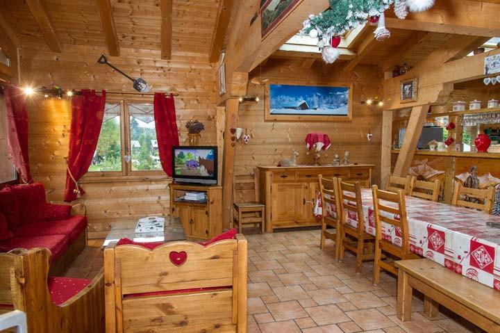 Каникулы в горах Апартаменты дуплекс 8 комнат 16 чел. - Chalet l'Hermine des Vorres - Châtel - Салон