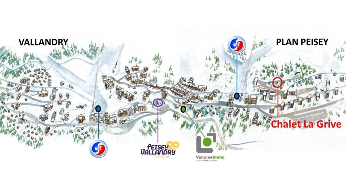 Vacanze in montagna Chalet 6 stanze con alcova per 11 persone (GRIVE) - Chalet la Grive - Peisey-Vallandry - Mappa