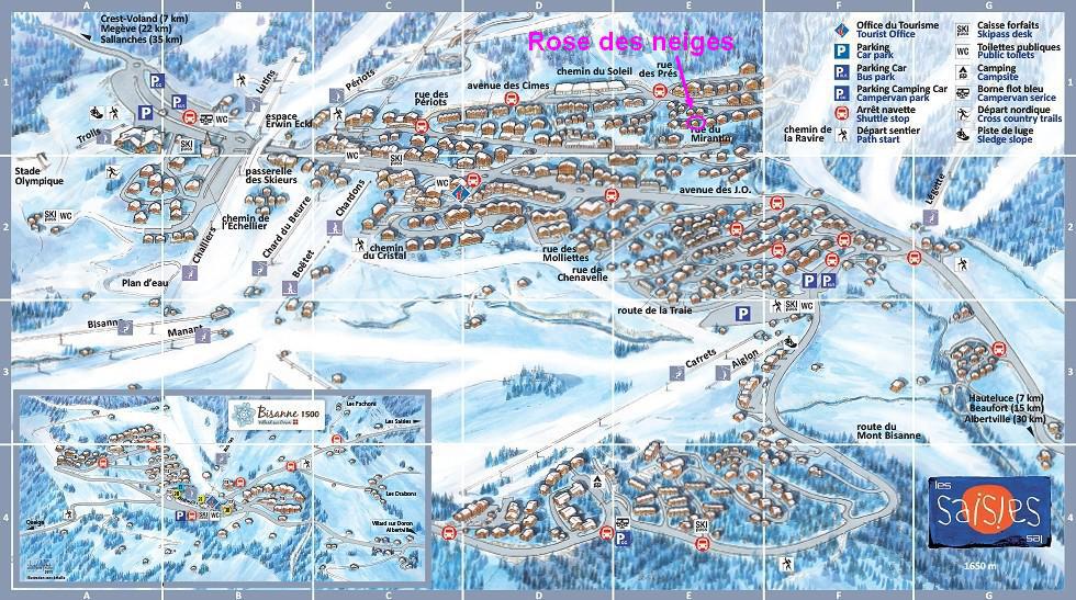 Vacanze in montagna Chalet la Rose des Neiges - Les Saisies - Mappa