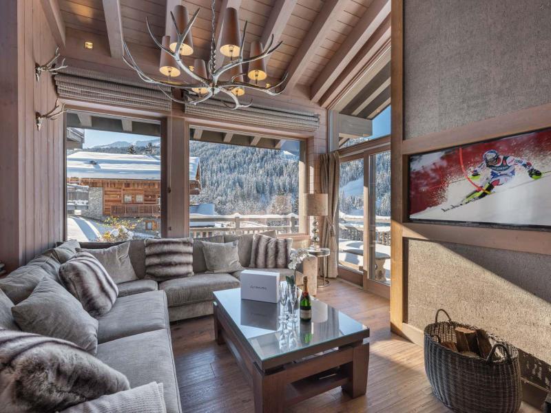 Holiday in mountain resort 5 room quadriplex chalet 10 people - Chalet le Cortina - Courchevel - Living room