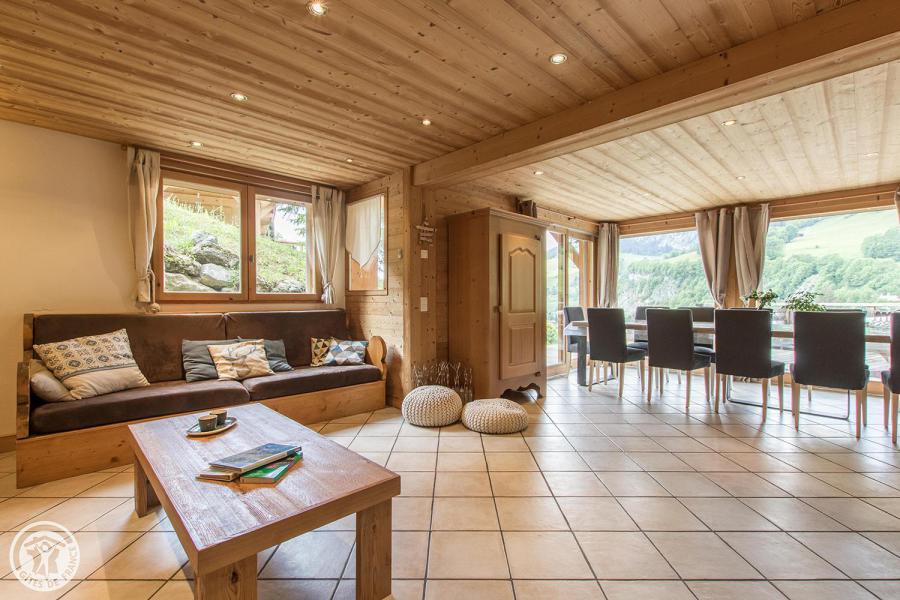 Holiday in mountain resort 7 room duplex chalet 14 people - Chalet le Marjency - Le Grand Bornand - Living area