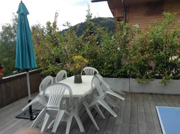 Urlaub in den Bergen 4-Zimmer-Appartment für 8 Personen - Chalet le Rocher - Le Grand Bornand - Terrasse