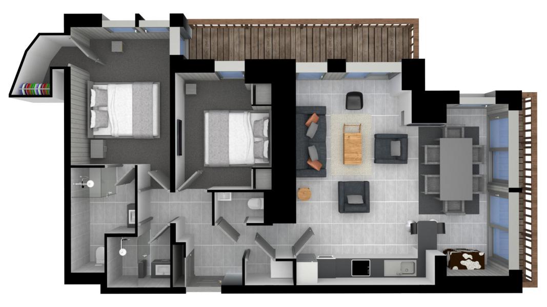 Wakacje w górach Apartament 3 pokojowy 6 osób (SIMMENTAL) - Chalet les 3 Vaches - Courchevel - Plan