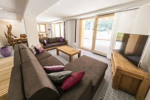 Holiday in mountain resort 4 room duplex apartment 8 people (Vanoise) - Chalet Les Amis - Peisey-Vallandry - Living room