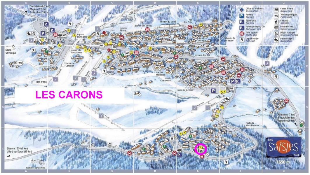 Vacanze in montagna Chalet les Carons - Les Saisies - Mappa