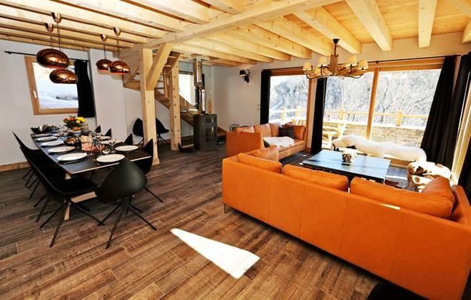 Holiday in mountain resort Chalet les Clots - Valloire - Living room