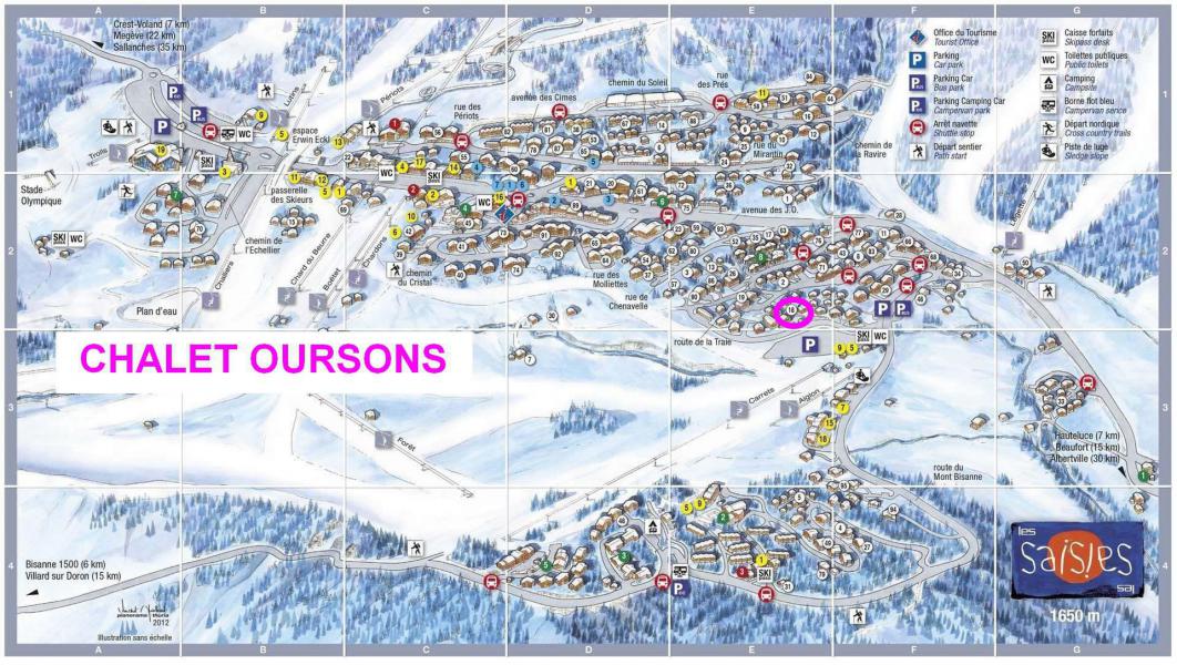 Urlaub in den Bergen Chalet les Oursons - Les Saisies - Plan