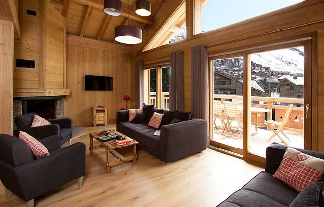 Holiday in mountain resort Chalet Levanna Occidentale - Les 2 Alpes - Living room