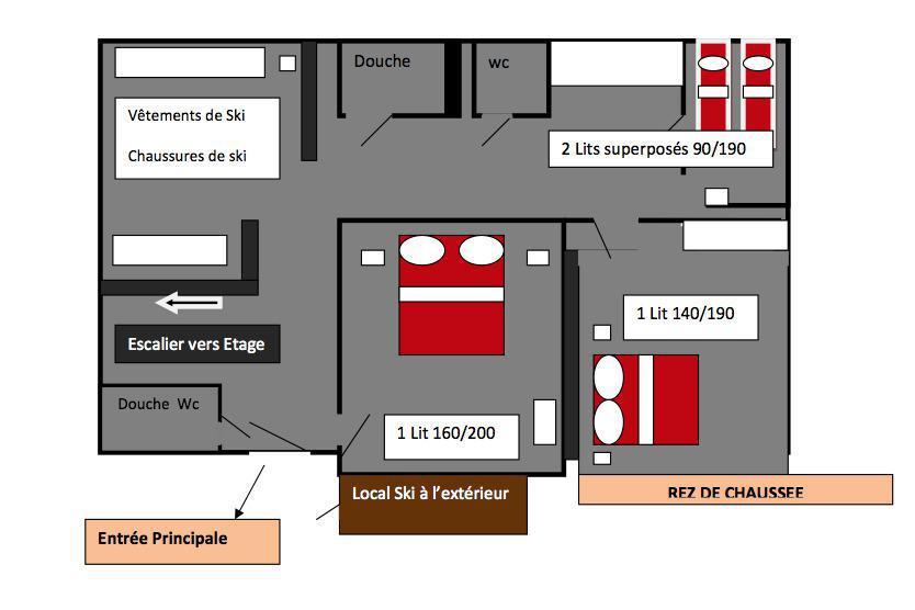 Vacaciones en montaña Chalet 6 piezas para 12 personas (CH) - Chalet Lo Soli - Tignes - Plano