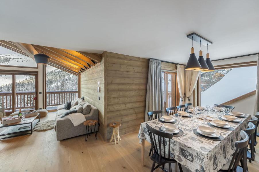 Holiday in mountain resort 6 room semi-detached chalet cabin 10 people - Chalet Marmotte - Méribel-Mottaret - Living room