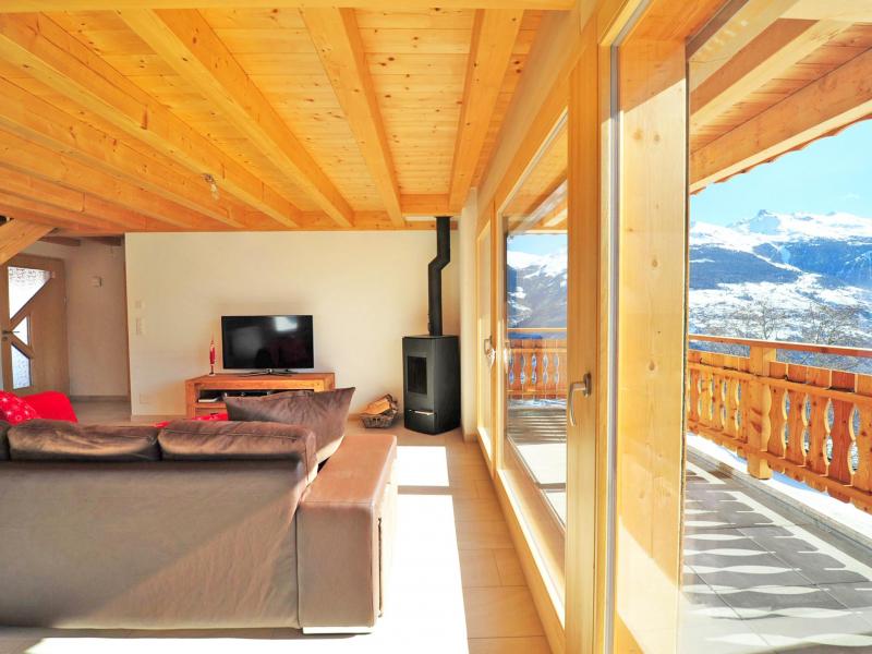 Vakantie in de bergen Chalet Ourson Blanc - Thyon - Flat screen TV