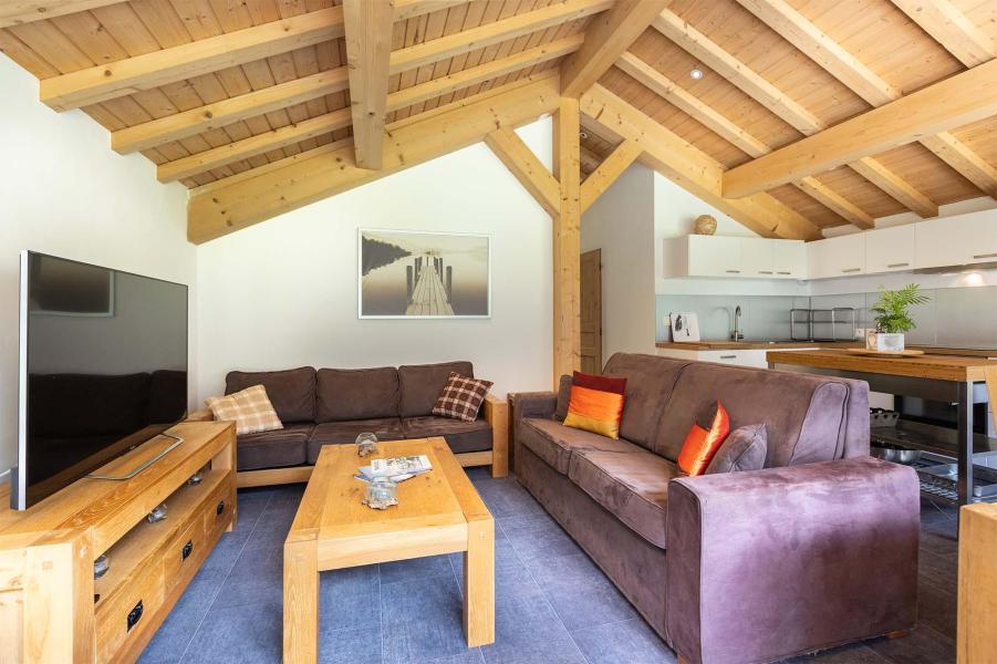 Holiday in mountain resort 5 room duplex chalet 10 people - Chalet Ponturin - Peisey-Vallandry - Living room