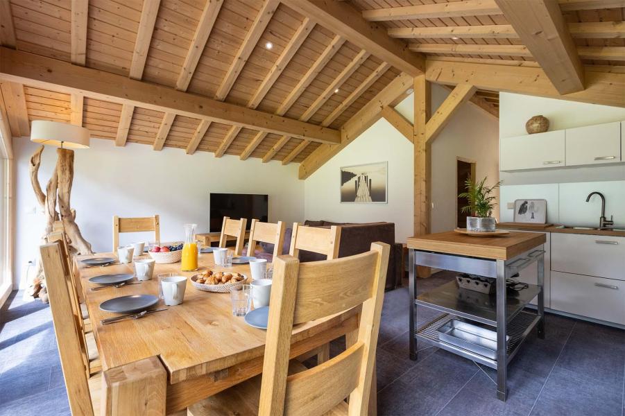 Holiday in mountain resort 5 room duplex chalet 10 people - Chalet Ponturin - Peisey-Vallandry - Living room