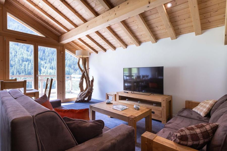 Vakantie in de bergen Chalet duplex 5 kamers 10 personen - Chalet Ponturin - Peisey-Vallandry - Woonkamer