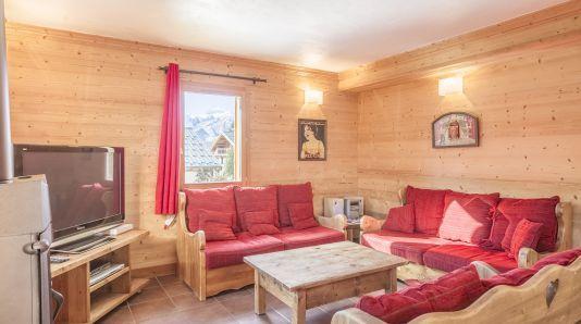 Holiday in mountain resort 7 room duplex semi-detached chalet 14 people - Chalet Saint Marc - Saint Martin de Belleville - Living room