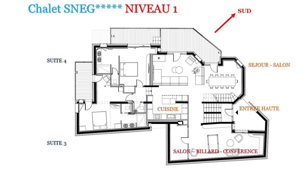 Wakacje w górach Domek górski triplex 12 pokojowy  dla 12 osób - Chalet Sneg - Tignes - Plan