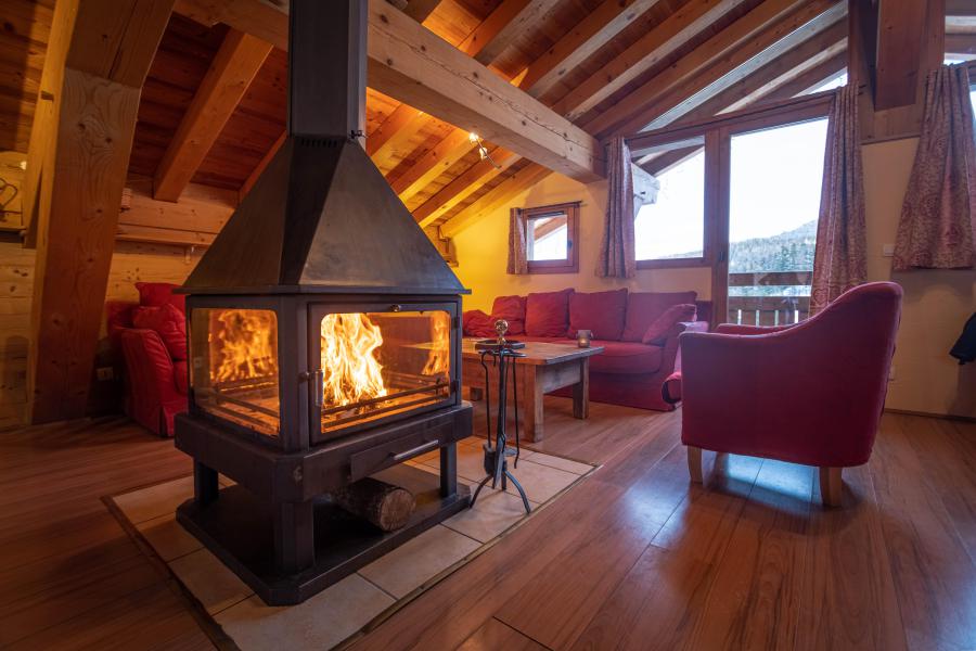 Holiday in mountain resort 6 room triplex chalet 11 people (Mont Blanc) - Chalets du Cocoon - La Plagne - Fireplace