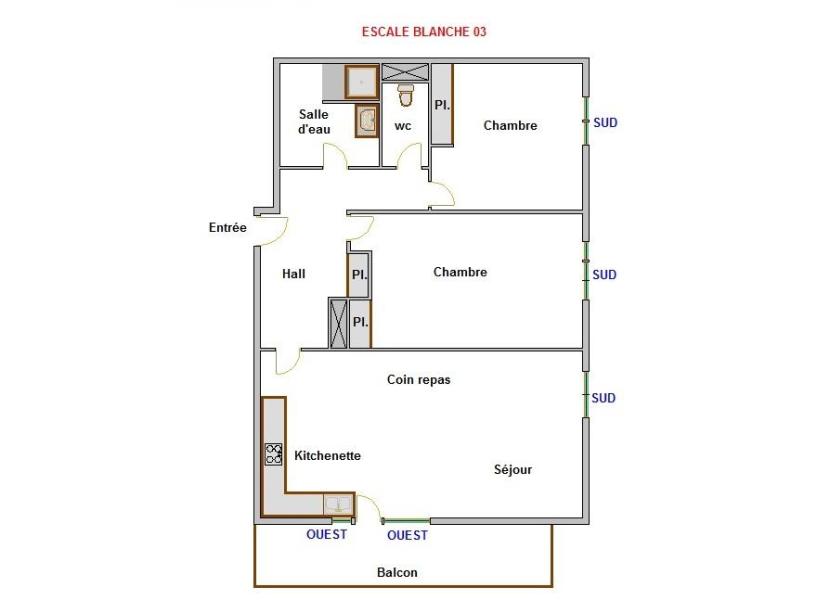 Vakantie in de bergen Appartement 3 kamers 5 personen (03) - Escale Blanche - La Clusaz - Kaart