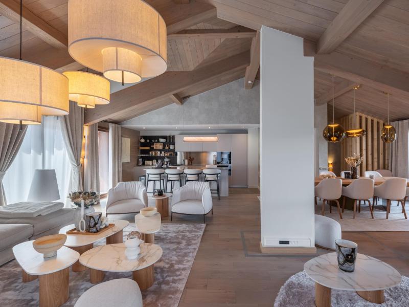 Vakantie in de bergen Chalet 7 kamers 12 personen - GOYARD - Courchevel - Woonkamer