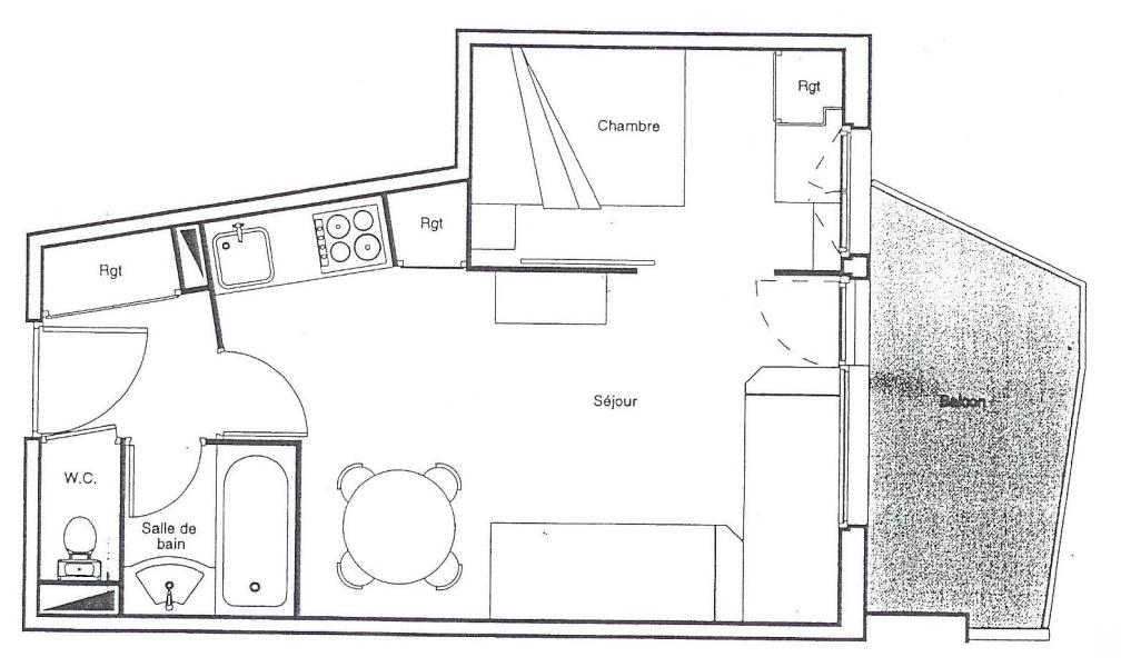 Vacaciones en montaña Apartamento 2 piezas para 5 personas (604) - Hôtel de la Falaise - Avoriaz - Plano