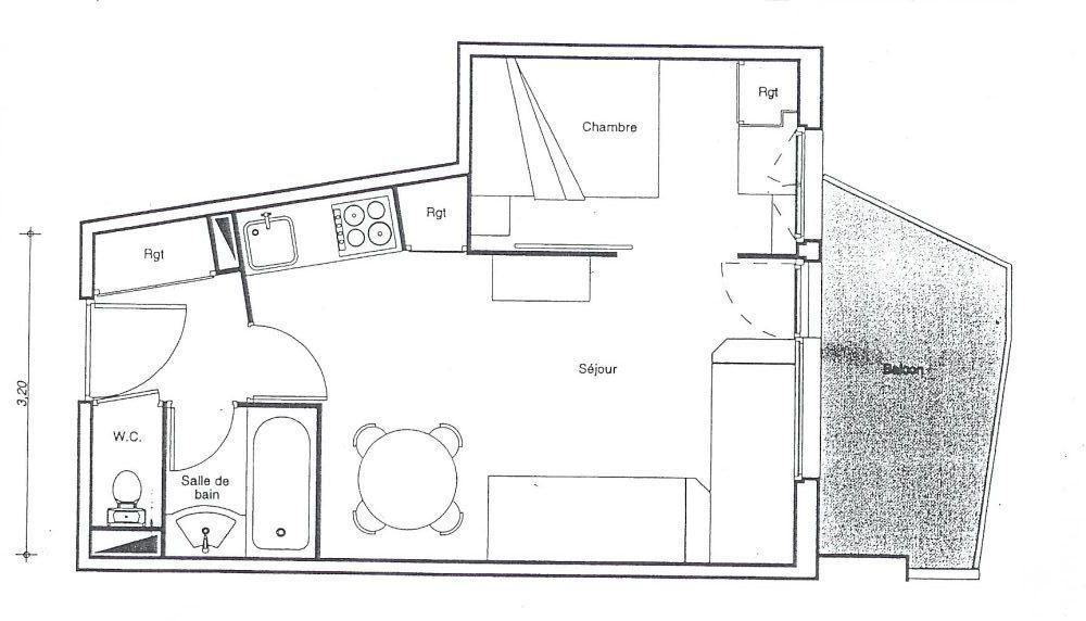 Vacances en montagne Appartement 2 pièces 5 personnes (204) - Hôtel de la Falaise - Avoriaz - Plan